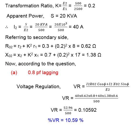 Regulación de voltaje del transformador-Definición,Fórmula