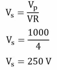 Calculadora de cálculo de la relación de voltaje del transformador