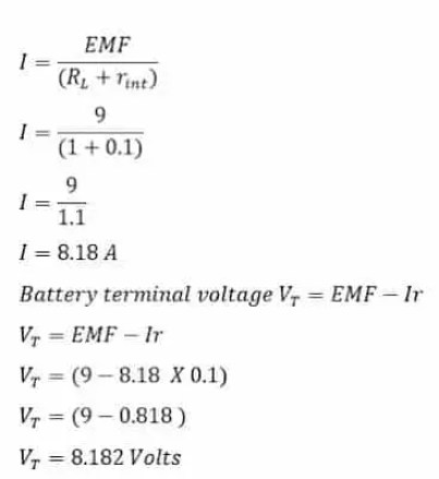 ¿Por qué el voltaje terminal es menor que EMF durante la descarga de la batería?