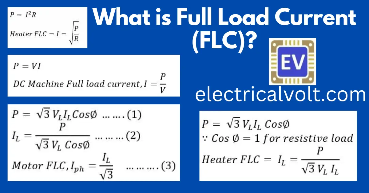 Fórmula de cálculo de corriente de carga completa CA CC