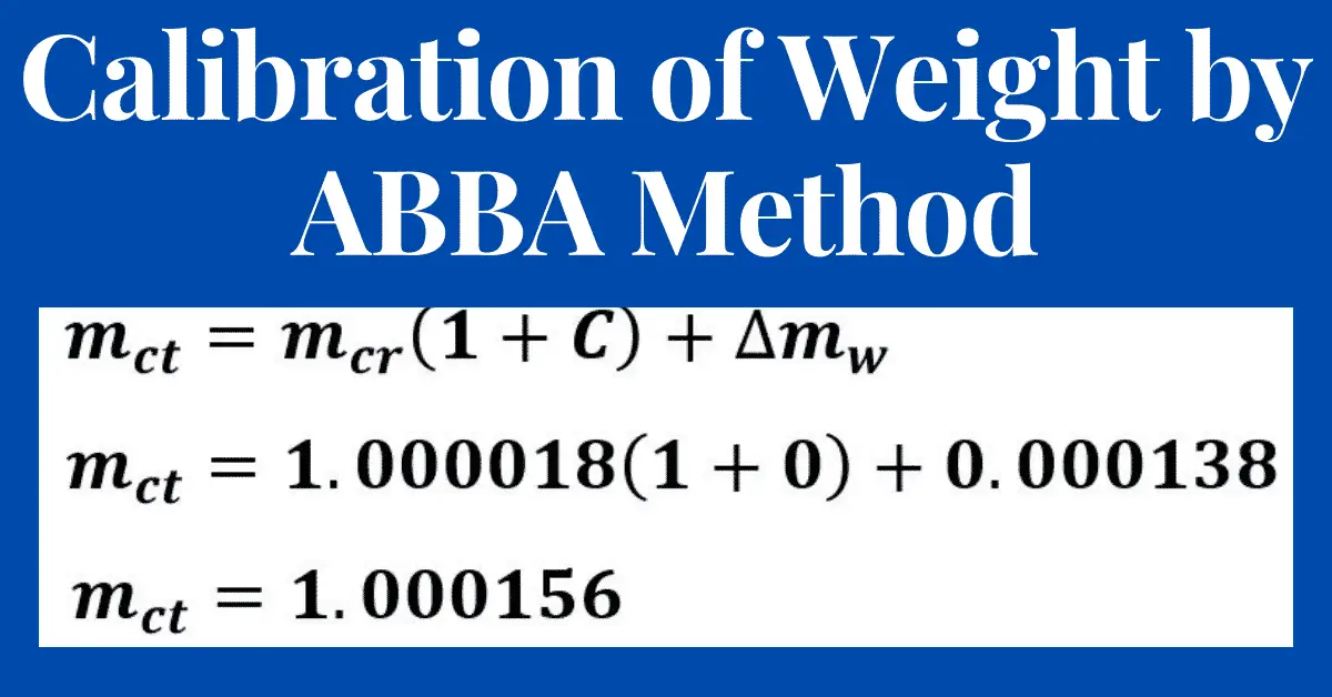 Calibración de Peso usando el Método ABBA