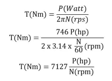 Calculadora de conversión de HP a torque (Nm y lb-ft)