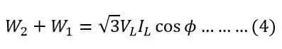 Método de medición de potencia de dos vatímetros: carga equilibrada