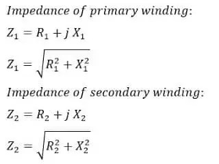 Resistencia y reactancia de fuga o impedancia del transformador Resistencia y reactancia de fuga o impedancia del transformador