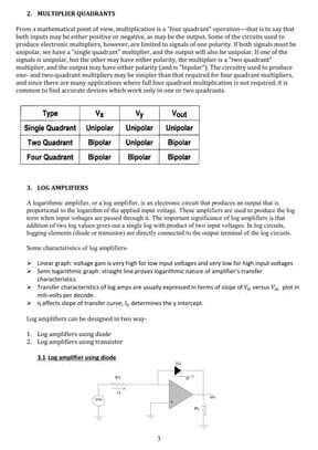 Amplificador antilogarítmico mediante amplificador operacional: aplicaciones de ...